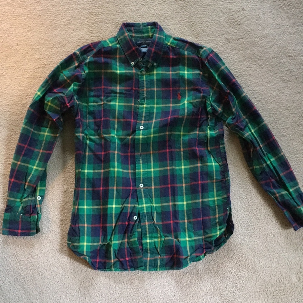 Large Boy's Plaid Button-down